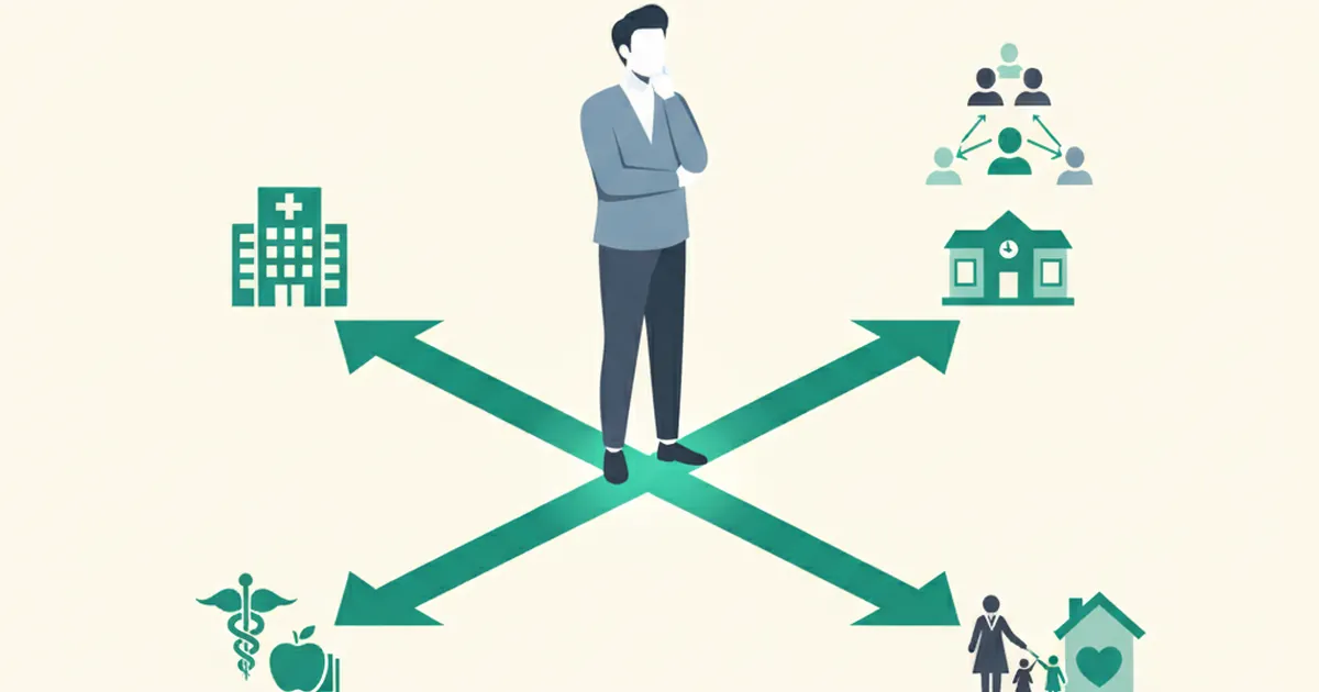 Social worker reviewing career specialization options