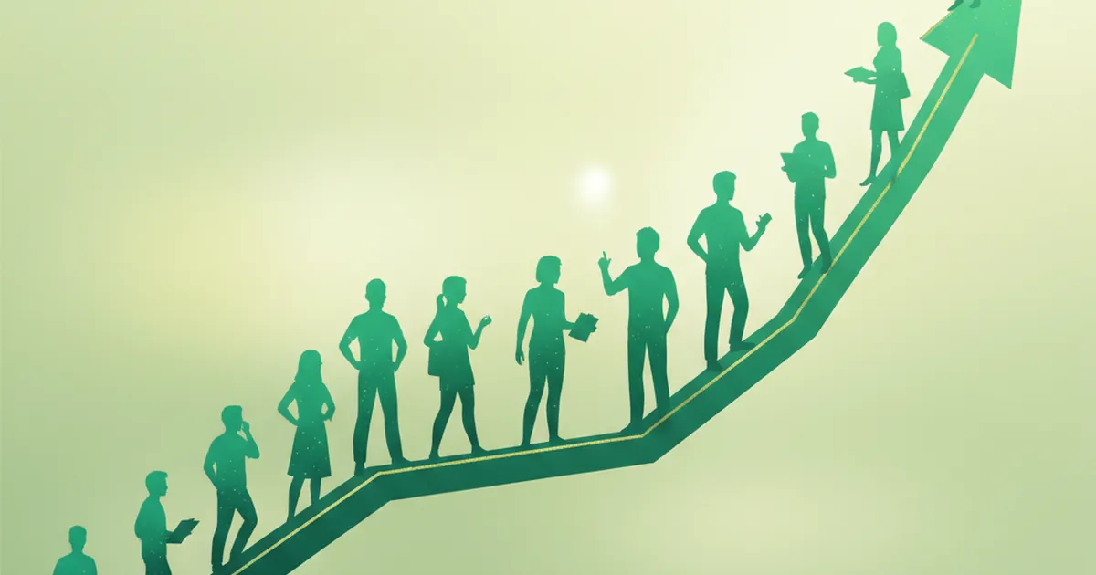 Graph showing upward trend in social work employment opportunities