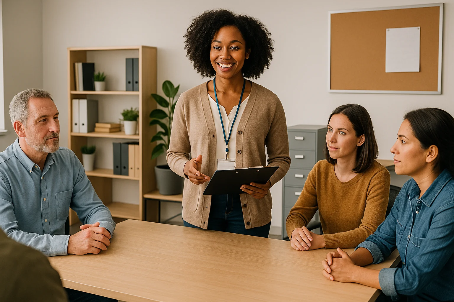 Community social worker organizing community members